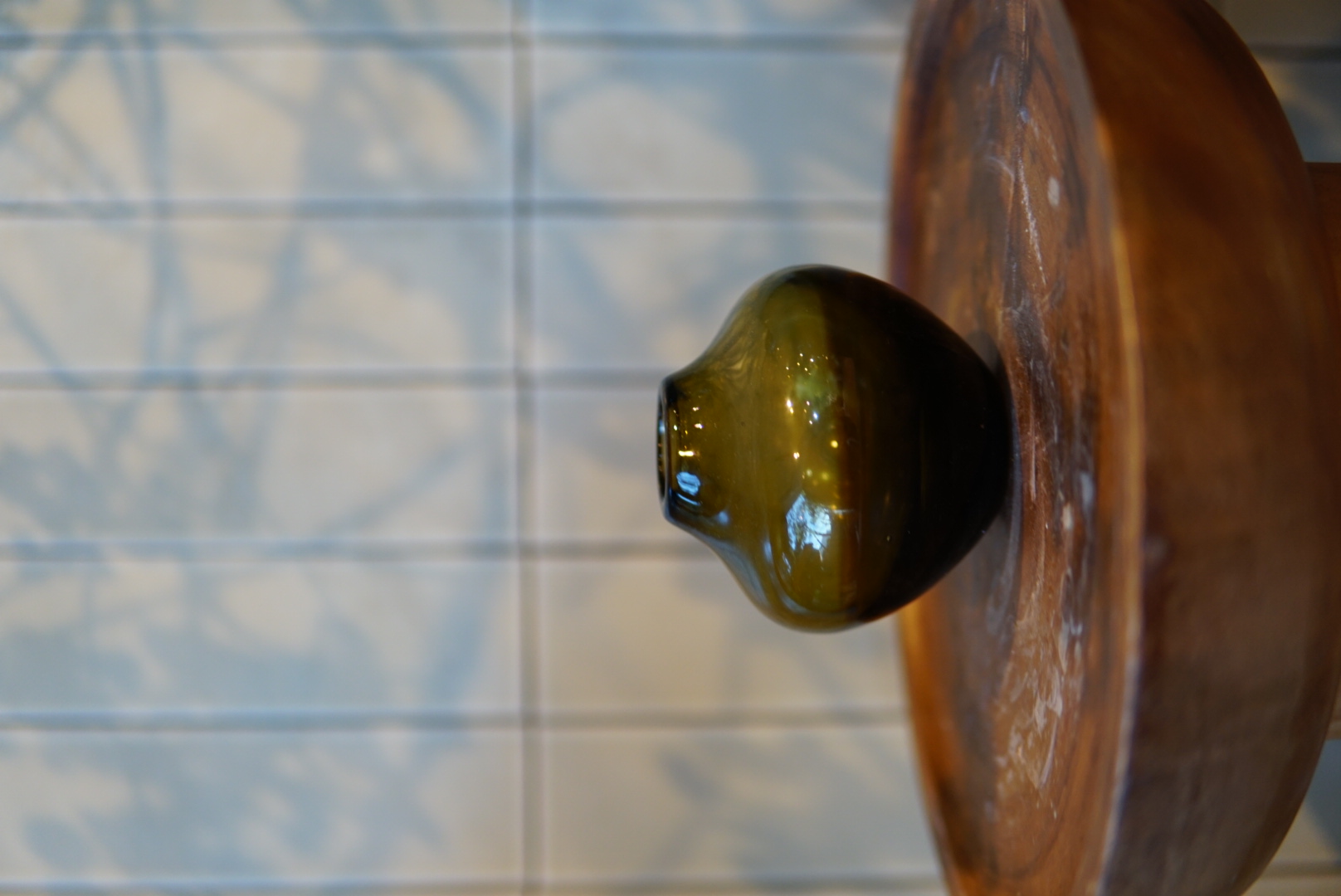 Flower vase glass forest green