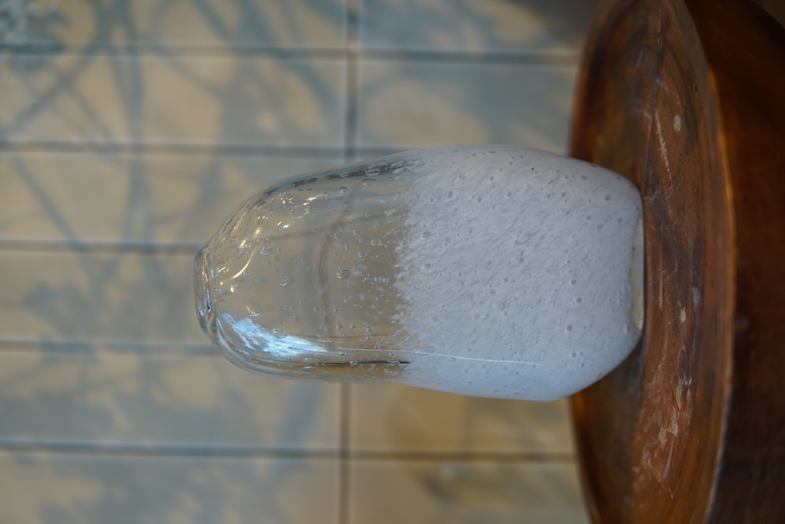 Flower vase glass clear white