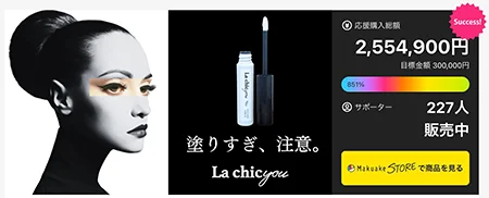 クラウドファンディングで851%達成