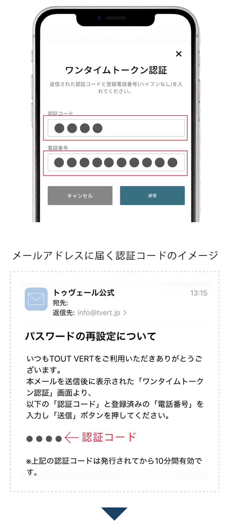 ワンタイムトークン認証画面