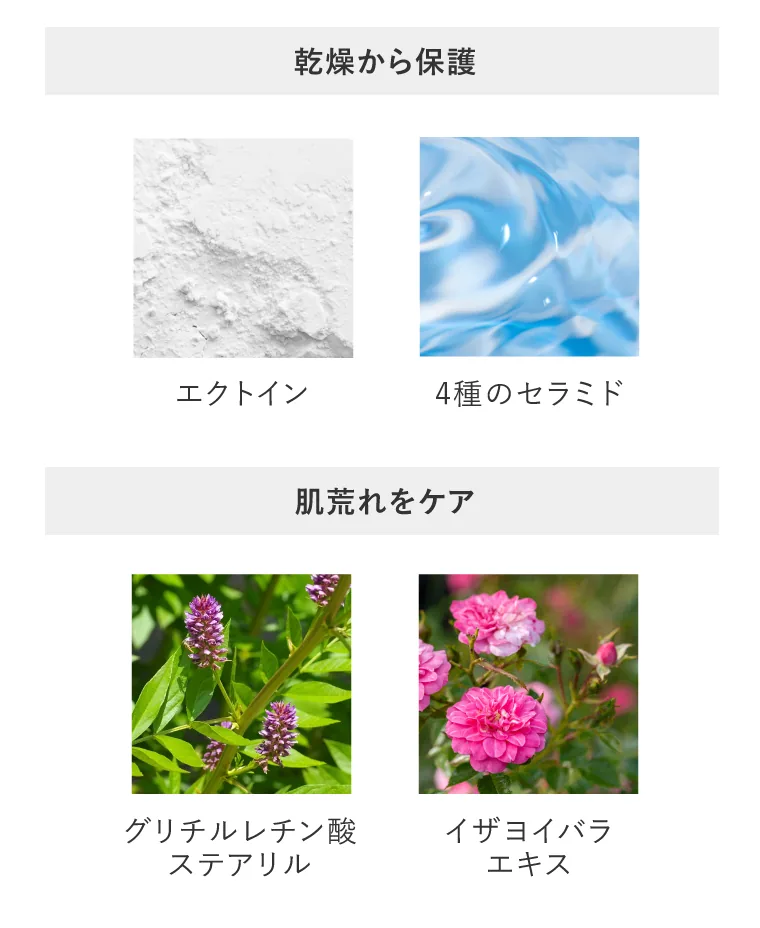 乾燥から保護／肌荒れをケア