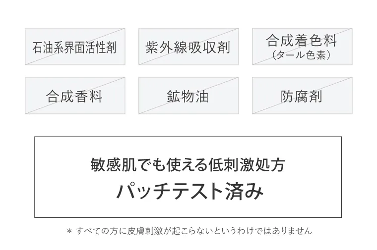 パッチテスト済み
