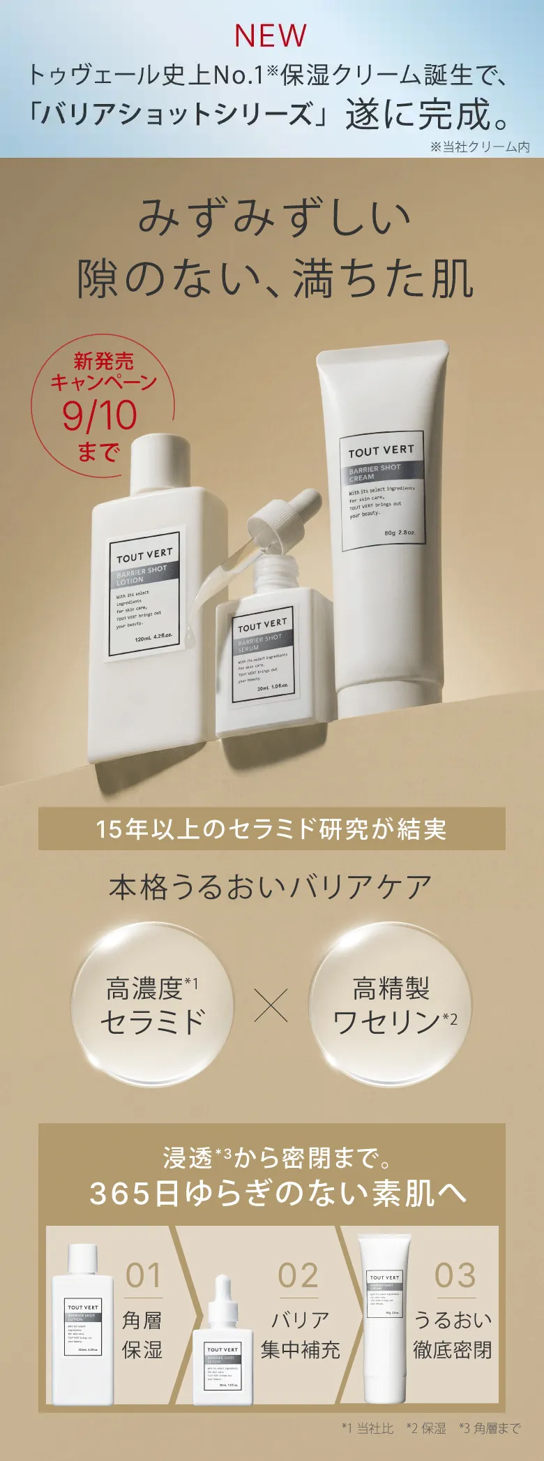 みずみずしい​隙のない、満ちた肌 バリアショットシリーズ