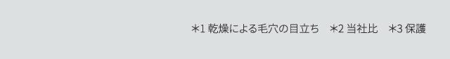＊1 乾燥による毛穴の目立ち　＊2 当社比　＊3 保護