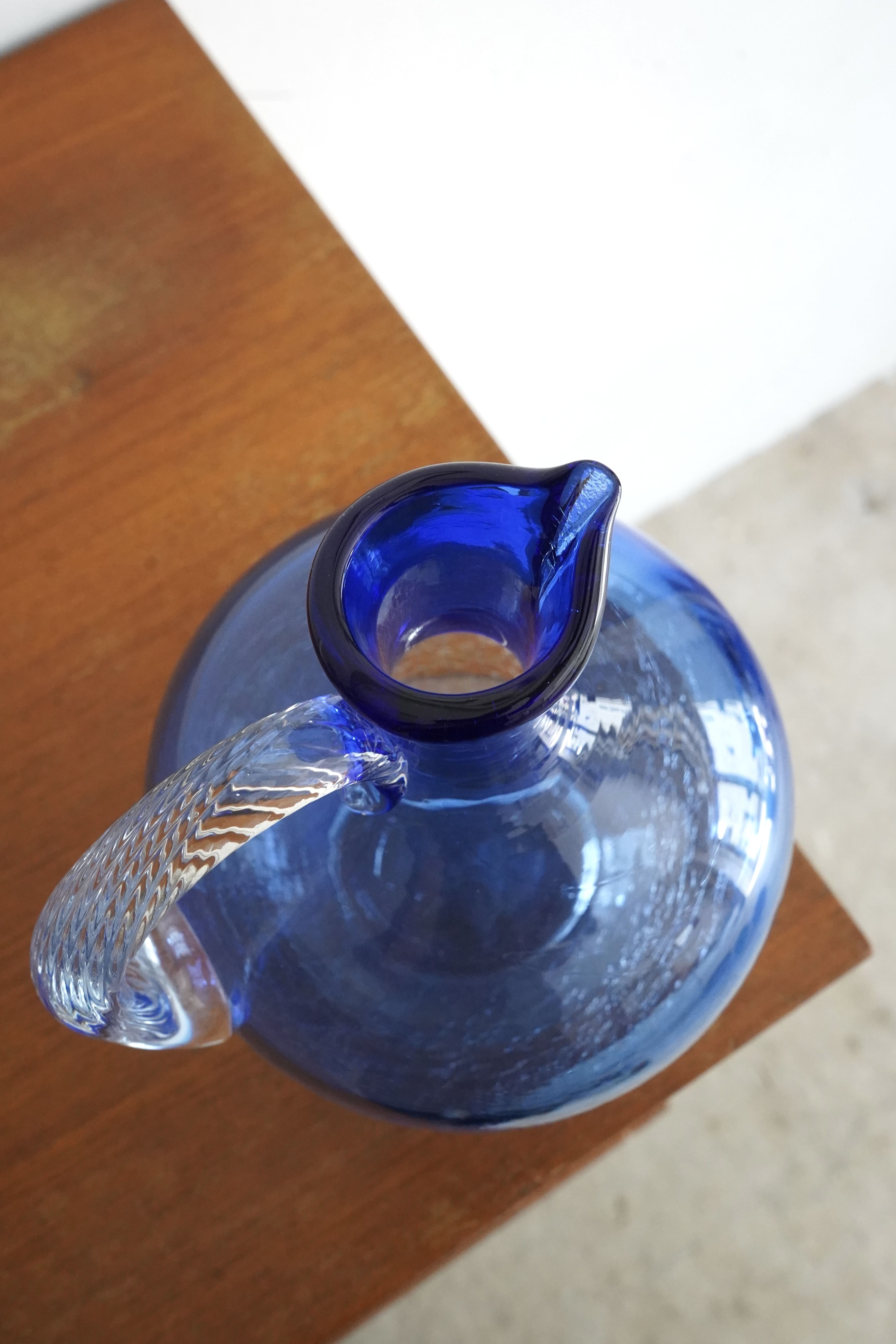 Blue Ripple Glass Vase