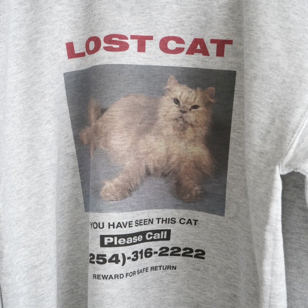 LOST CAT SWEAT T-SHIRTS size: S