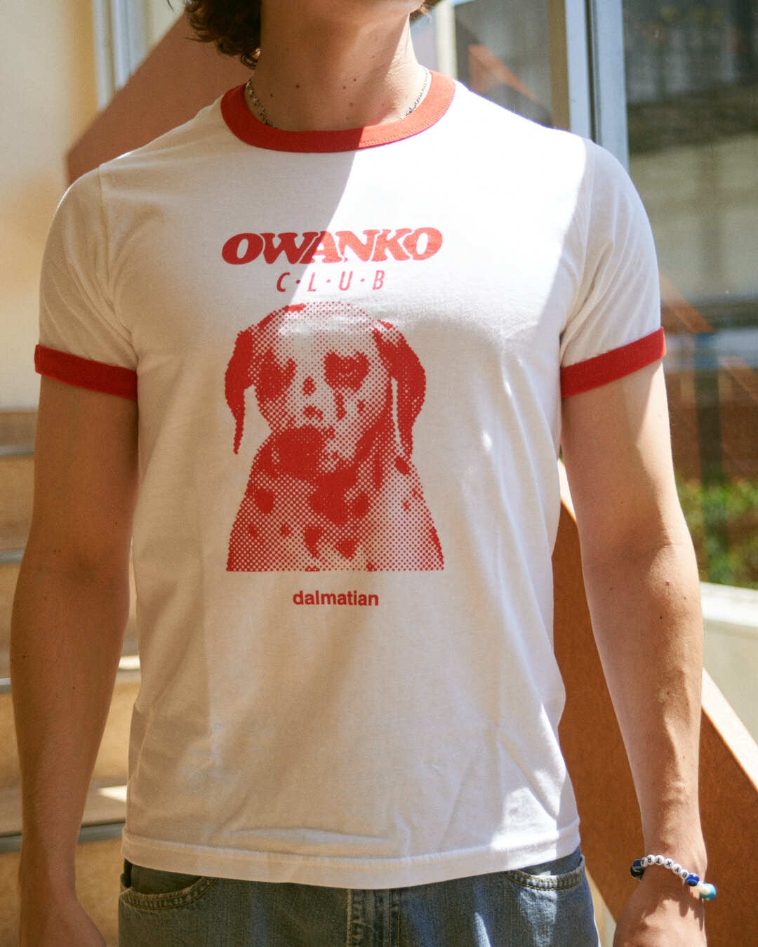 OWANKO CLUB ringer t-shirts / DALMATIAN size: S