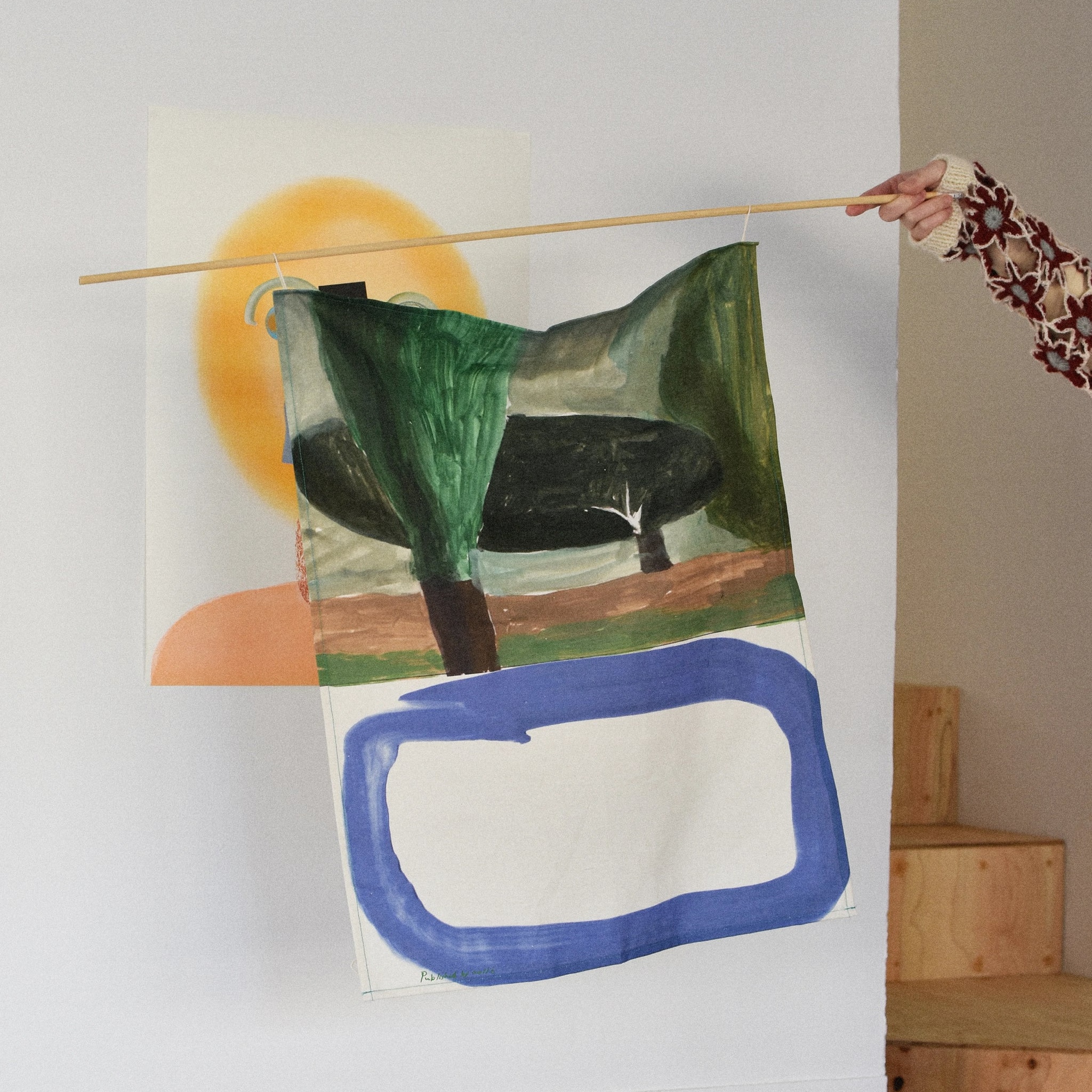 Park with trees fabric poster