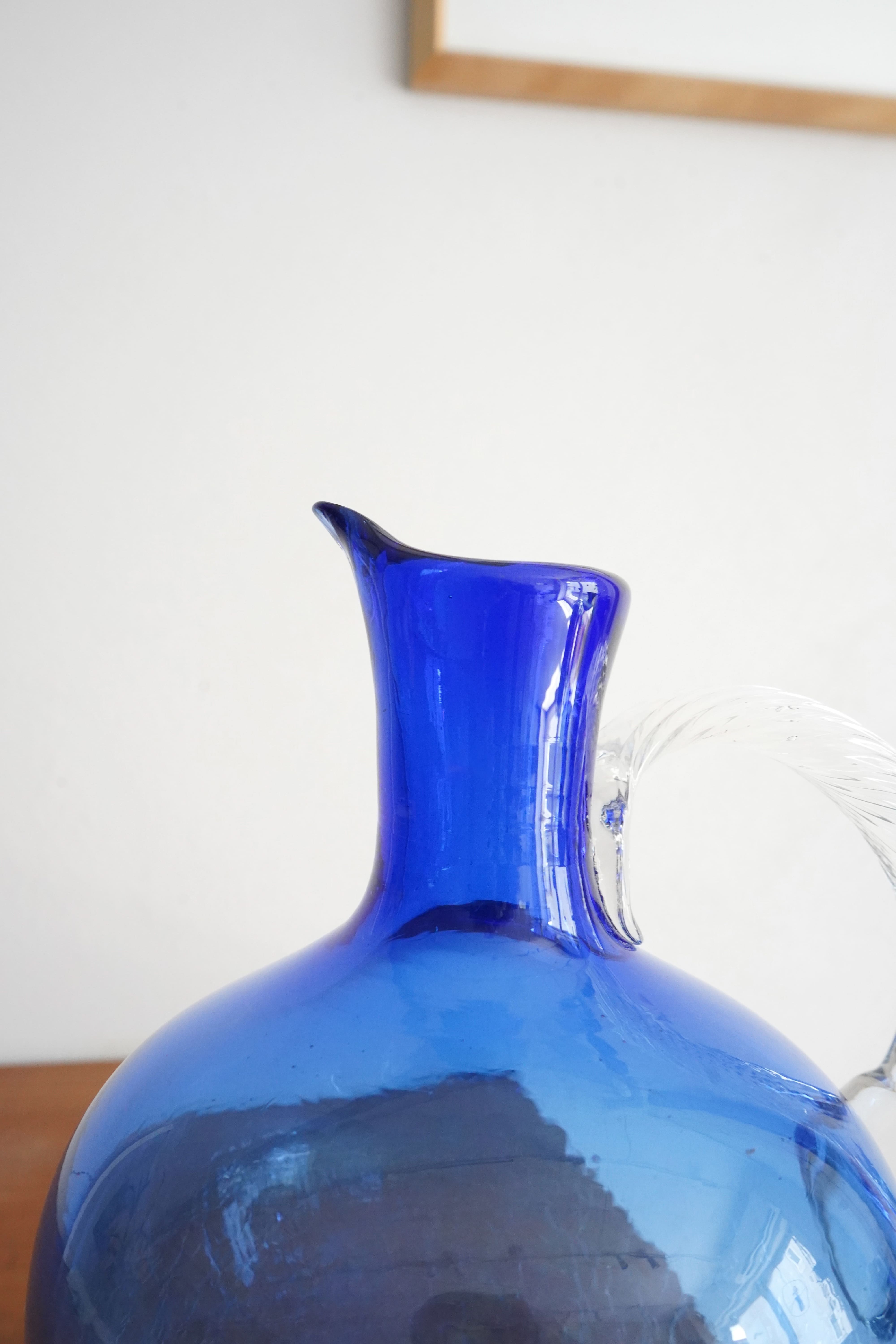 Blue Ripple Glass Vase