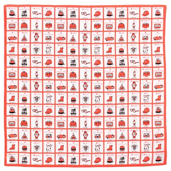 ファンシーハンカチ / 赤