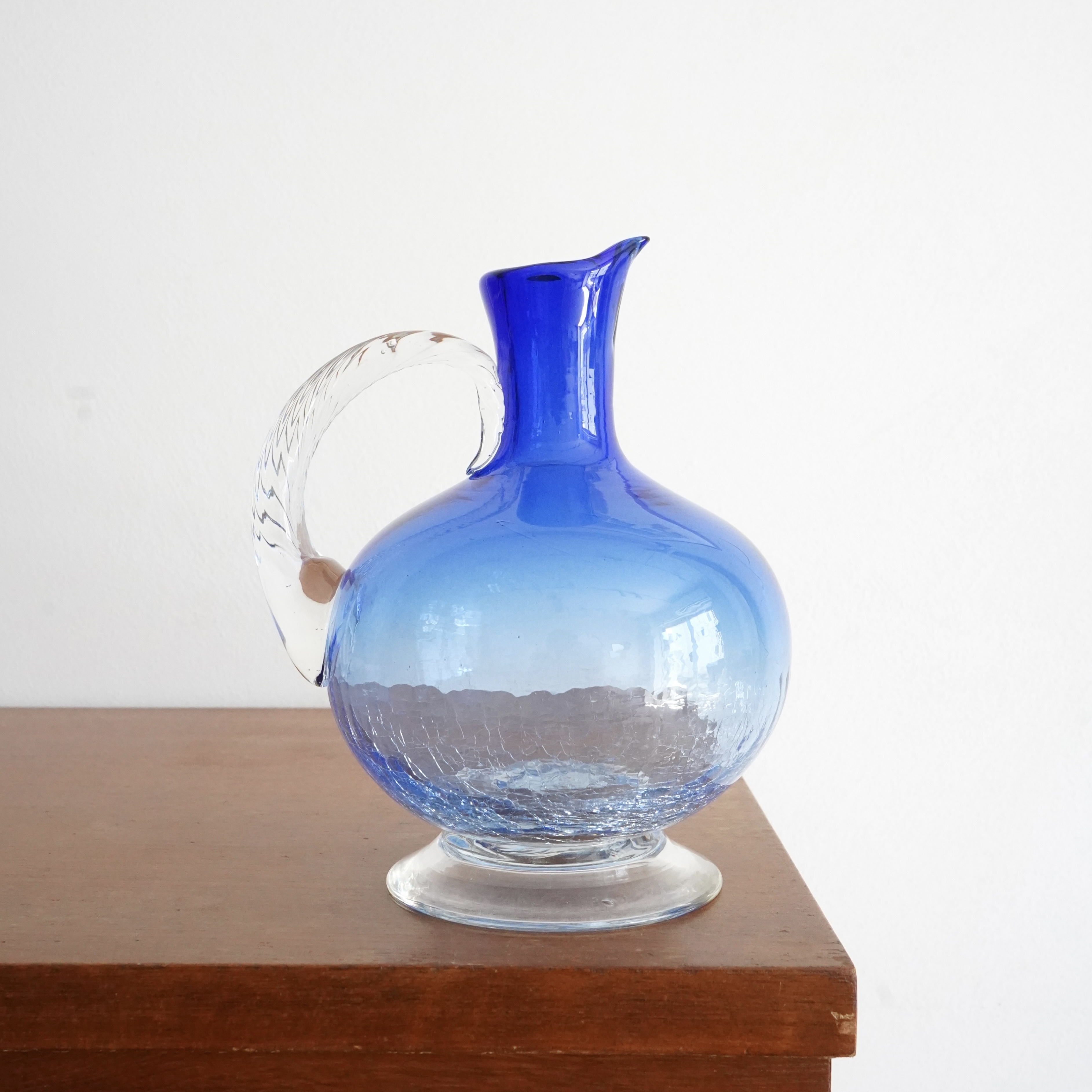 Blue Ripple Glass Vase