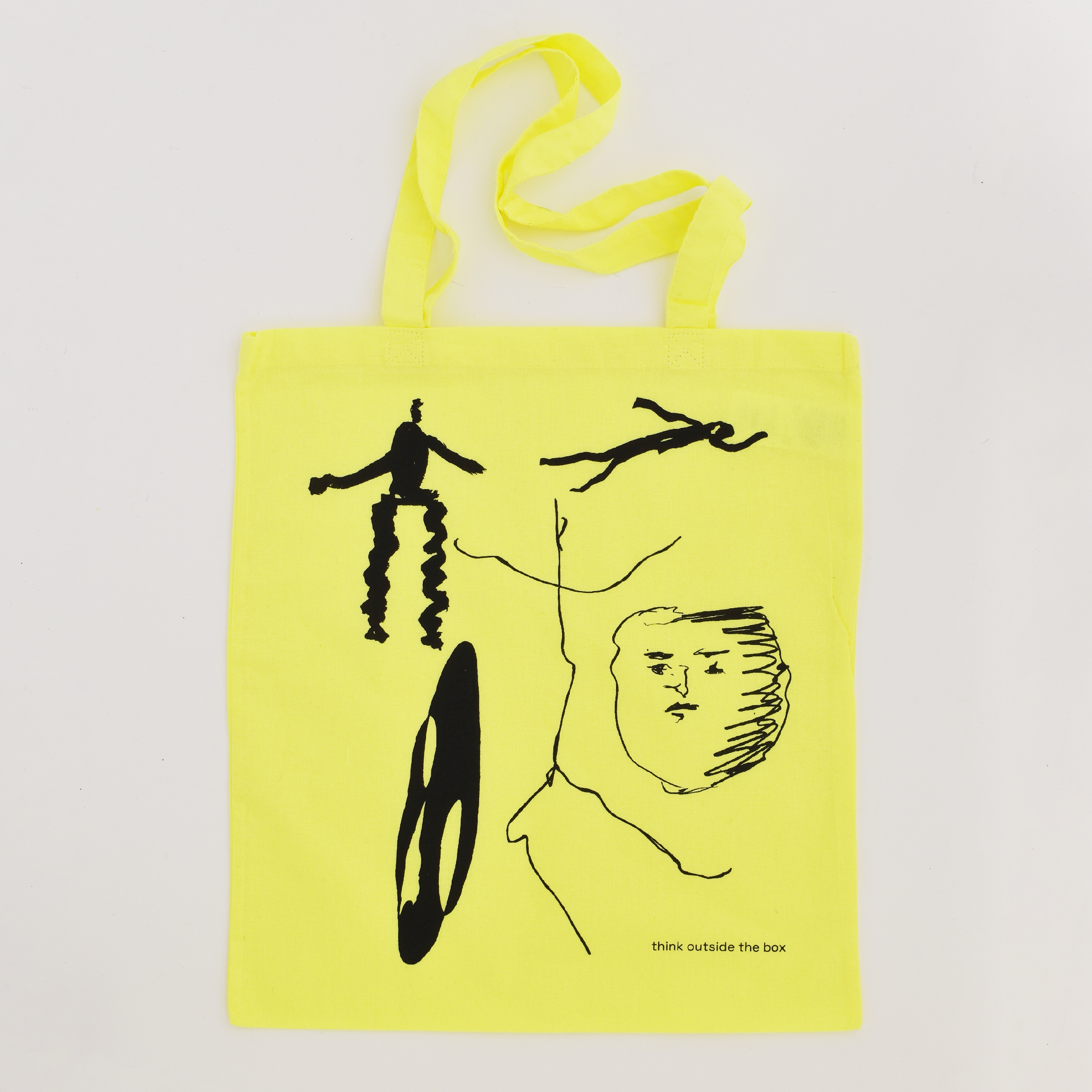THINK OUTSIDE THE BOX TOTE BAG / yellow