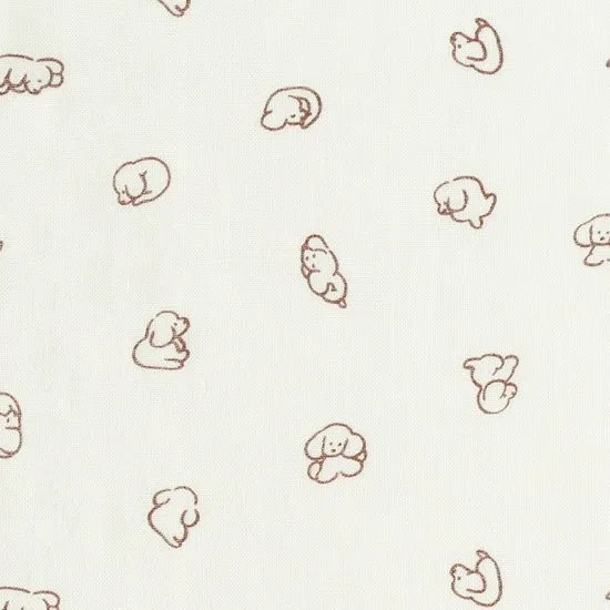 犬のガーゼハンカチ　ちゃいろ