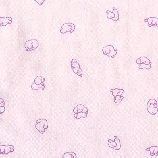 犬のガーゼハンカチ　ももいろ