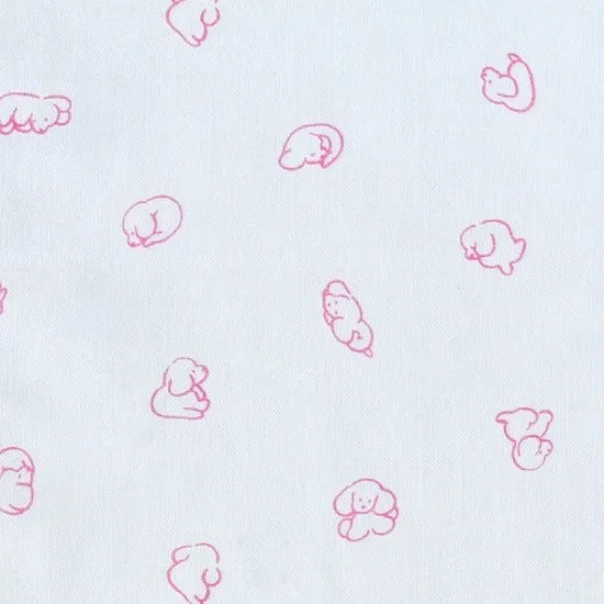 犬のガーゼハンカチ　みずいろ