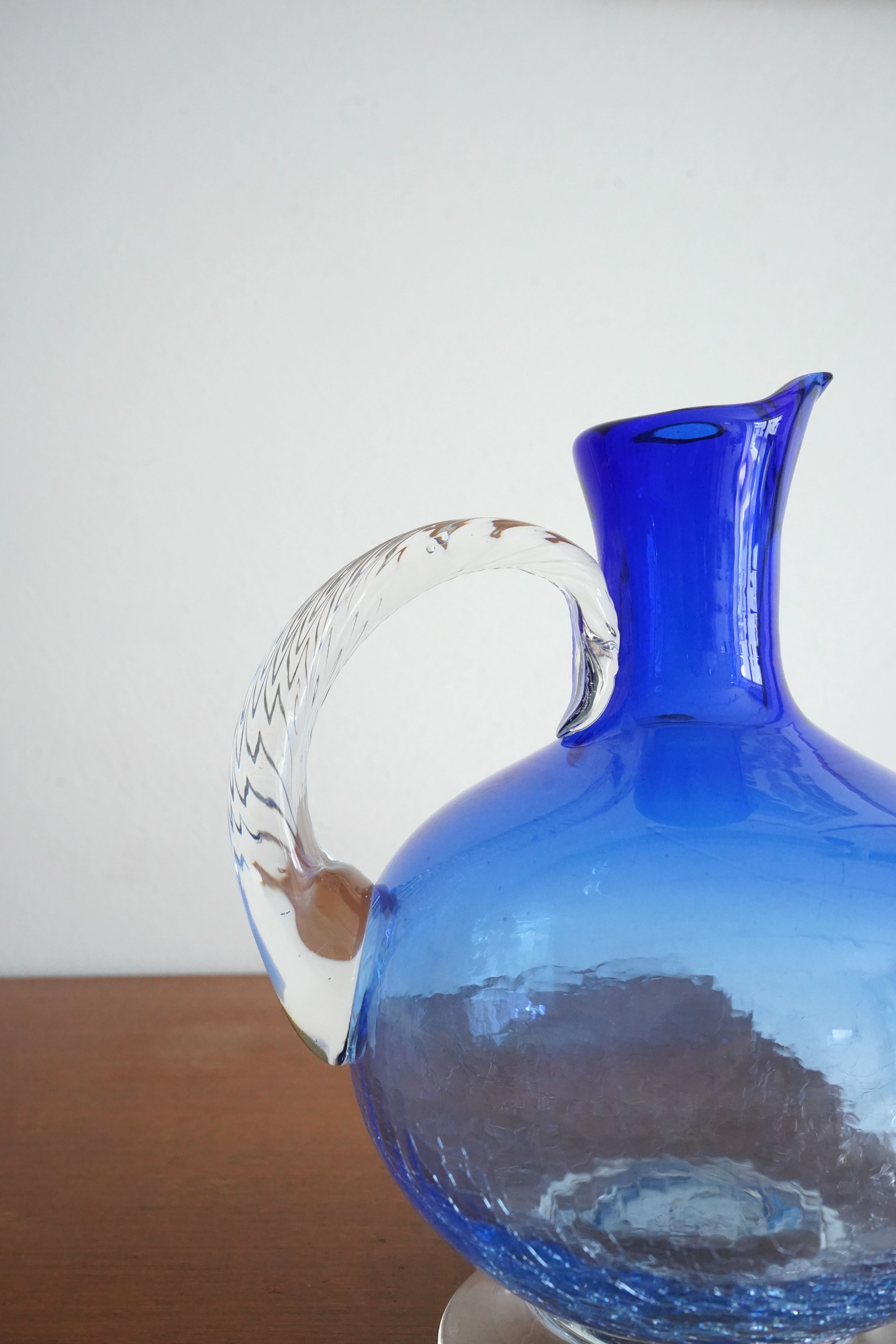 Blue Ripple Glass Vase