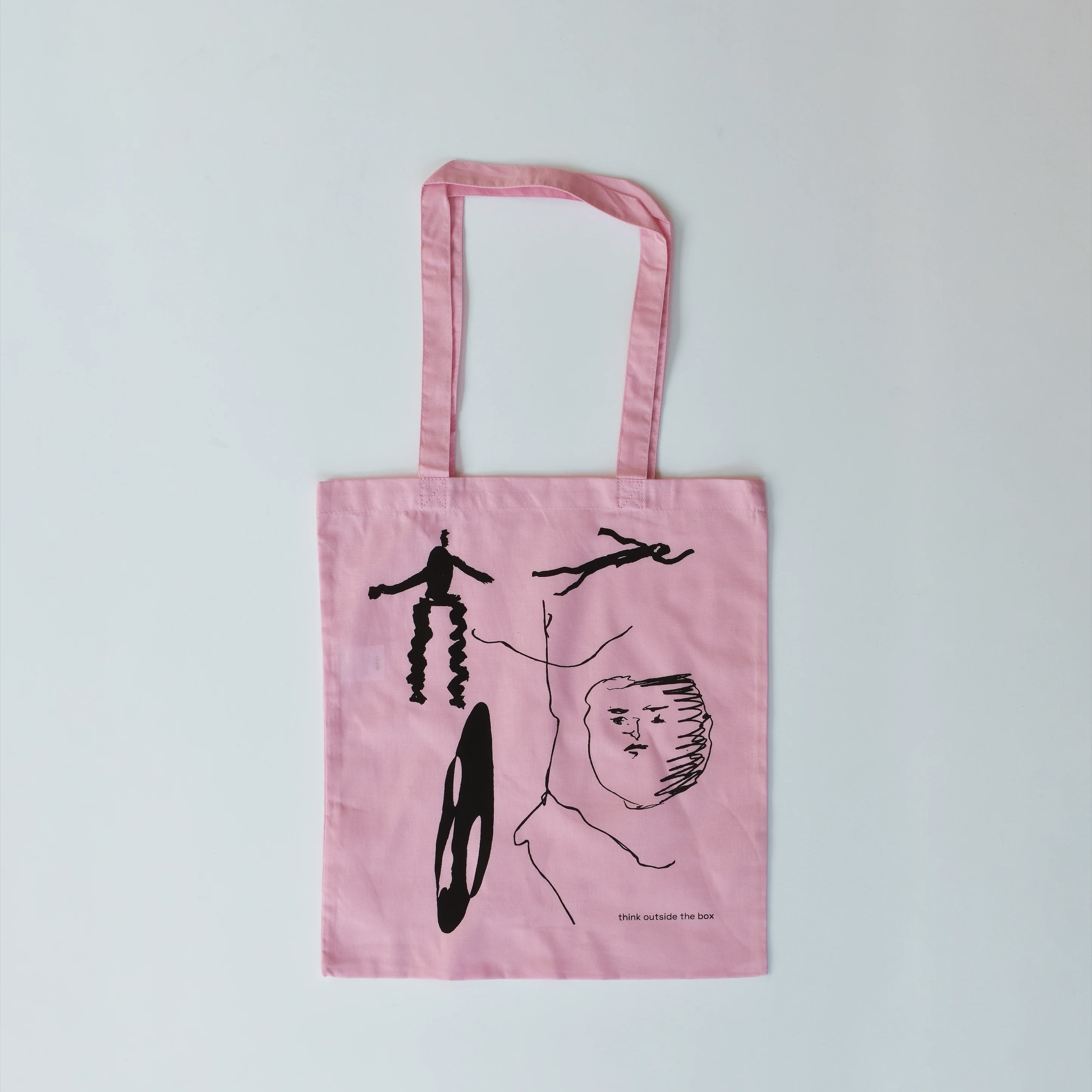 THINK OUTSIDE THE BOX TOTE BAG / pink