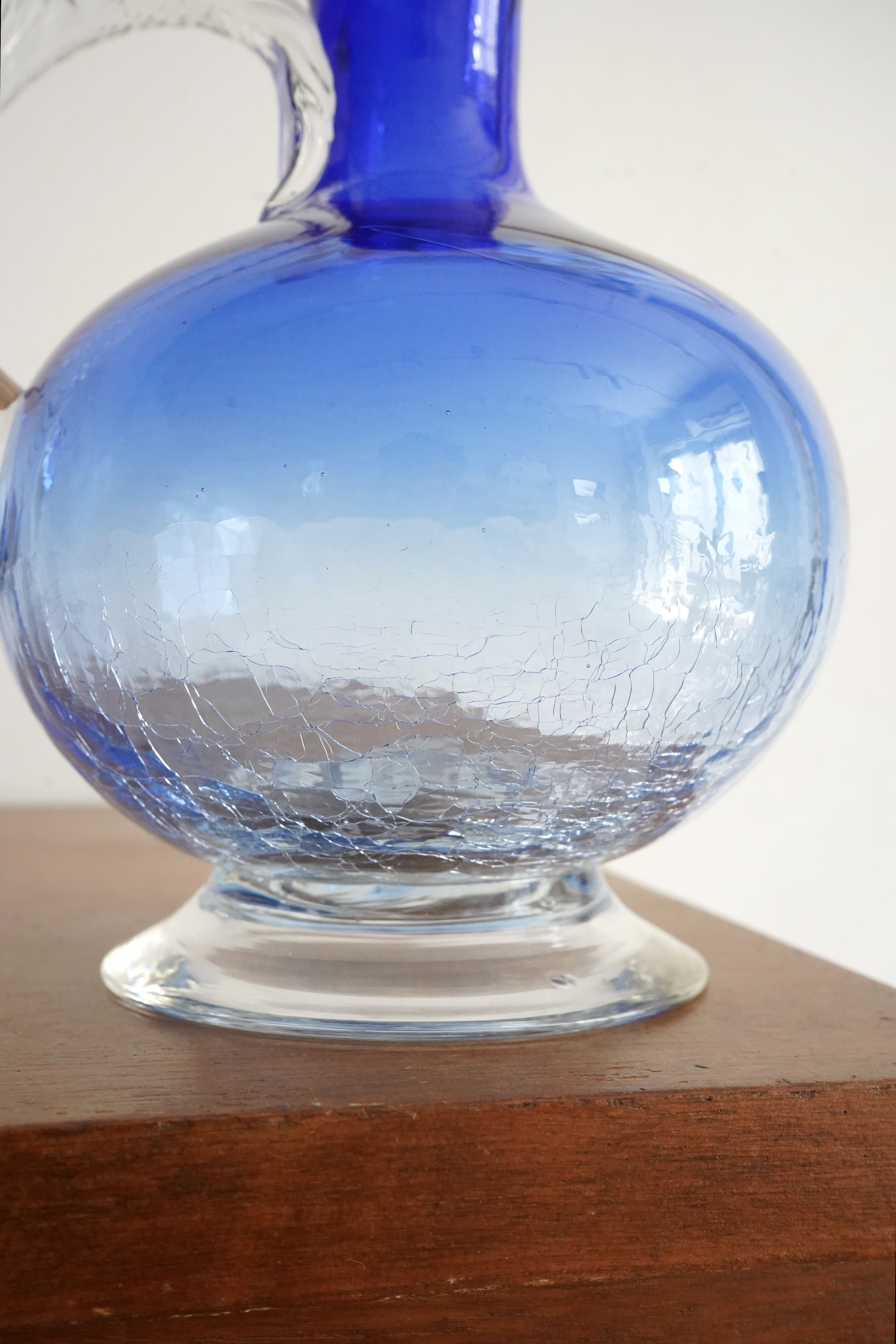 Blue Ripple Glass Vase