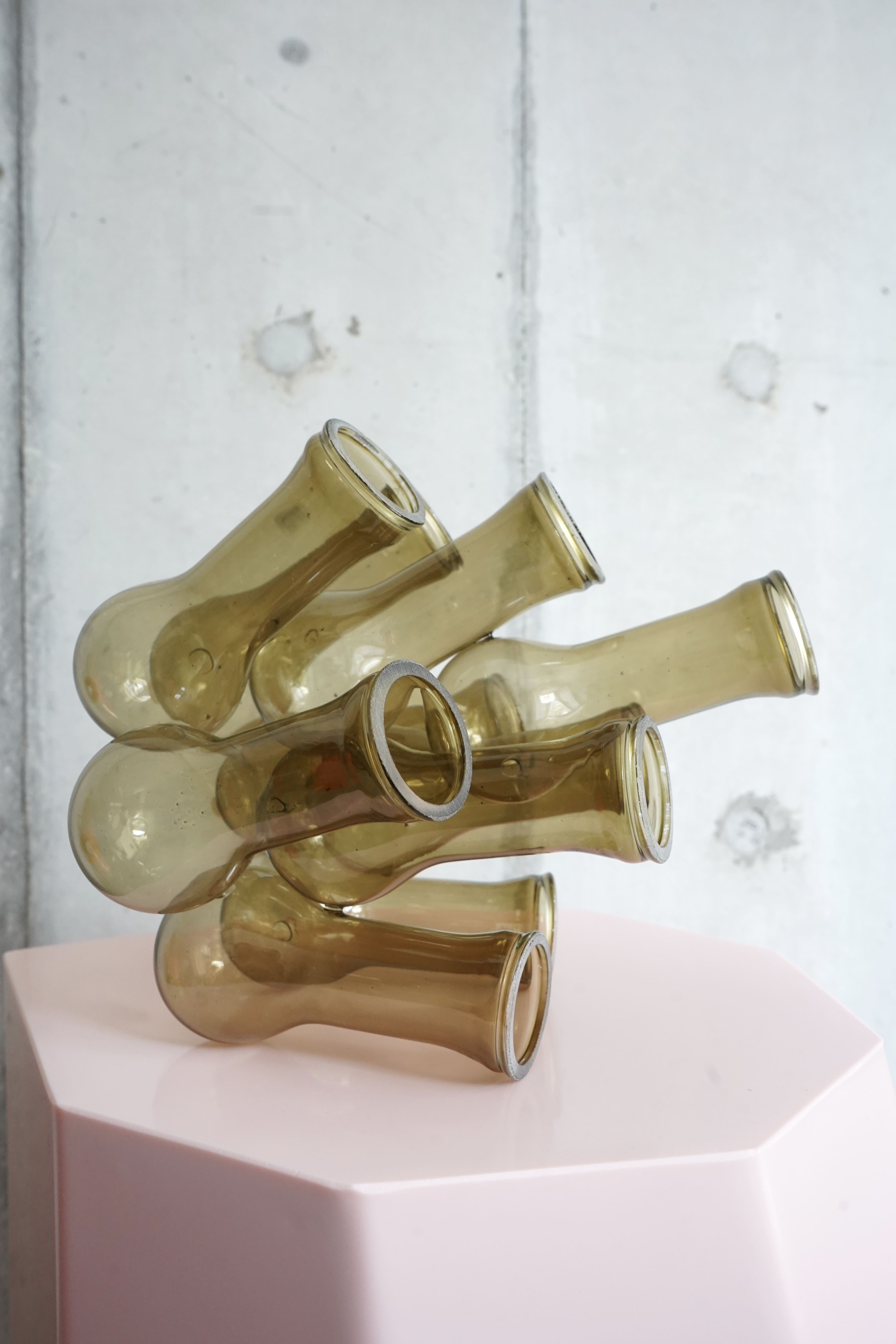 MULTI HOLE VASE (M) / brown