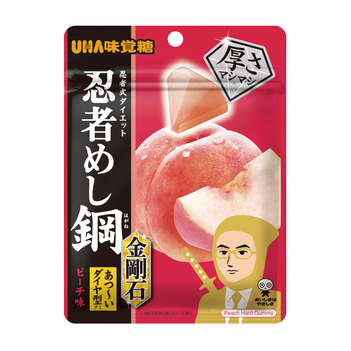 忍者めし鋼 金剛石 ピーチ味 1袋（バラ売り） |UHA味覚糖公式