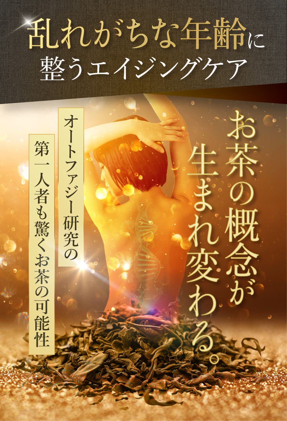 乱れがちな年齢に整うエイジングケア お茶の概念が生まれ変わる。