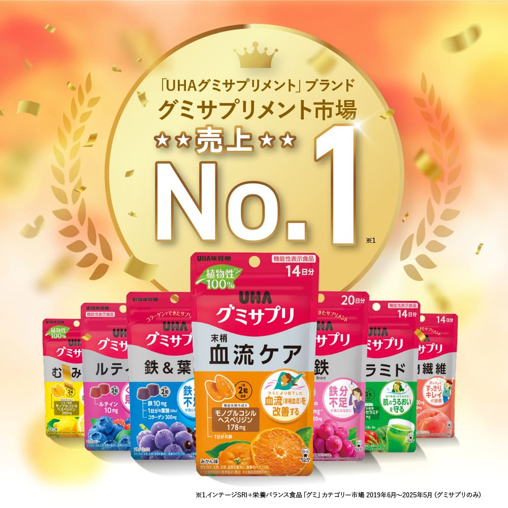 「UHAグミサプリメント」ブランド グミサプリメント市場 売上No.1