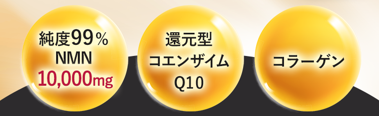 純度99% NMN 10,000mg / 還元型コエンザイムQ10 / コラーゲン