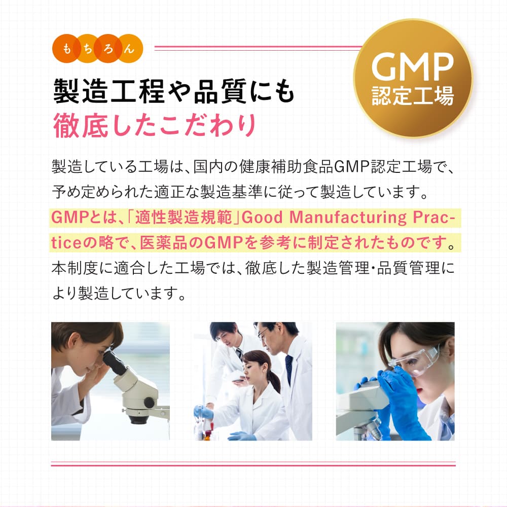 製造工程や品質にも徹底したこだわり GMP認定工場