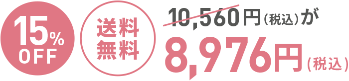 10,560円(税込)が【送料無料/15%OFF】8,976円(税込)