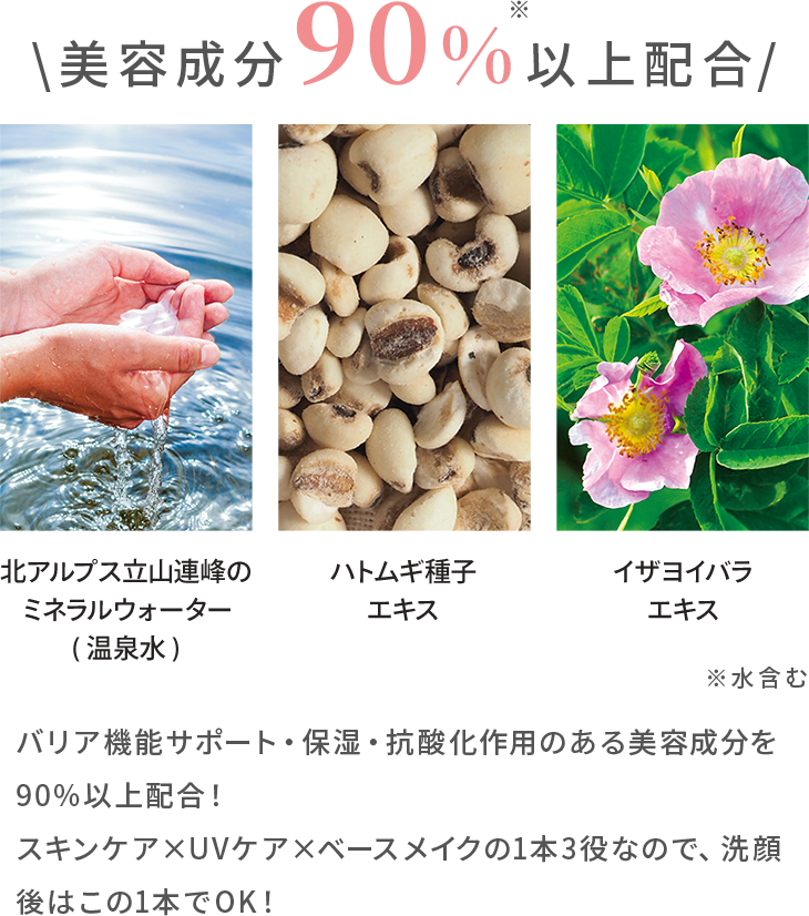 美容成分90%以上配合