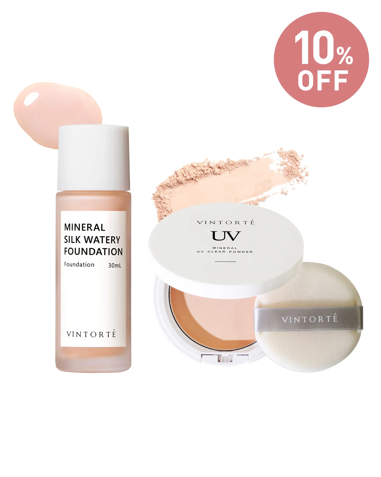 【10%OFF】ウォータリーファンデーション＆クリアパウダーセット