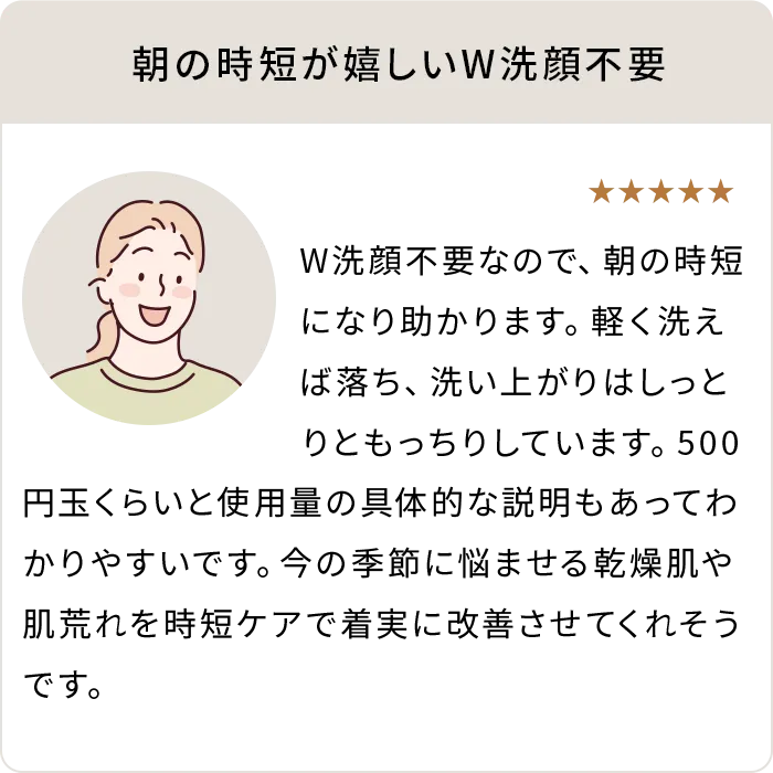 朝の時短が嬉しいW洗顔不要