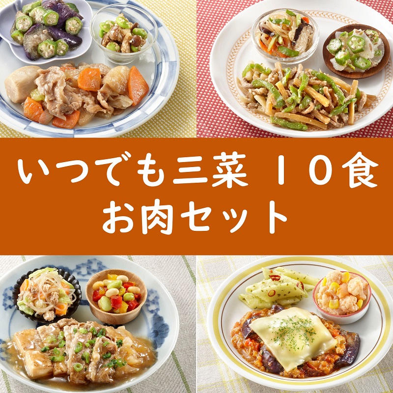 いつでも三菜10食セット お肉セット