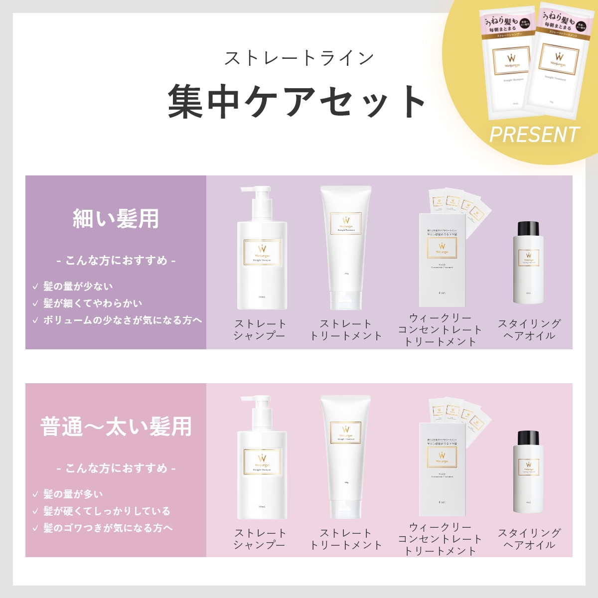 ウォンジョンヨヘア ストレートライン 集中ケアセット