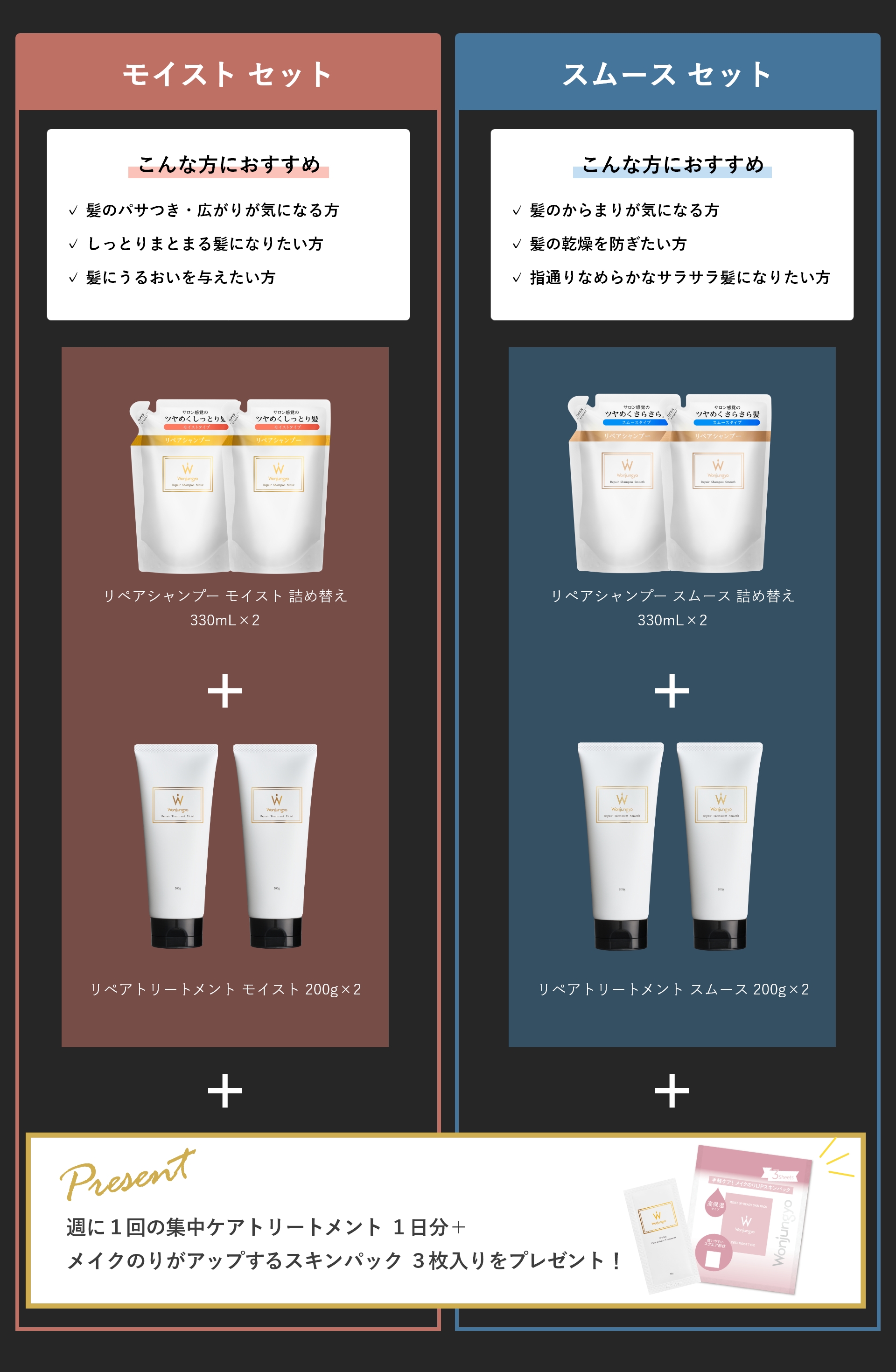 ウォンジョンヨヘア リペアライン 詰め替え2個セット｜Wonjungyo
