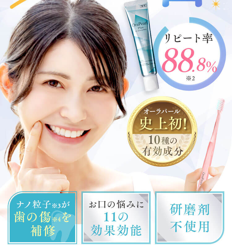 ナノ粒子※3が歯の傷※4を補修