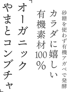 やまとコンブチャナチュラル 砂糖を使わず有機アガベで発酵 カラダに嬉しい有機素材100％