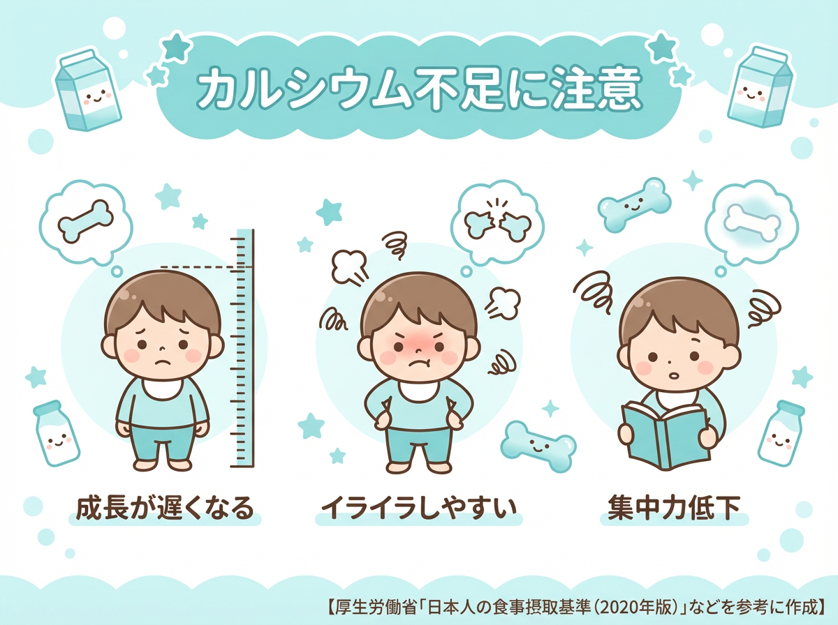 カルシウム不足の子供