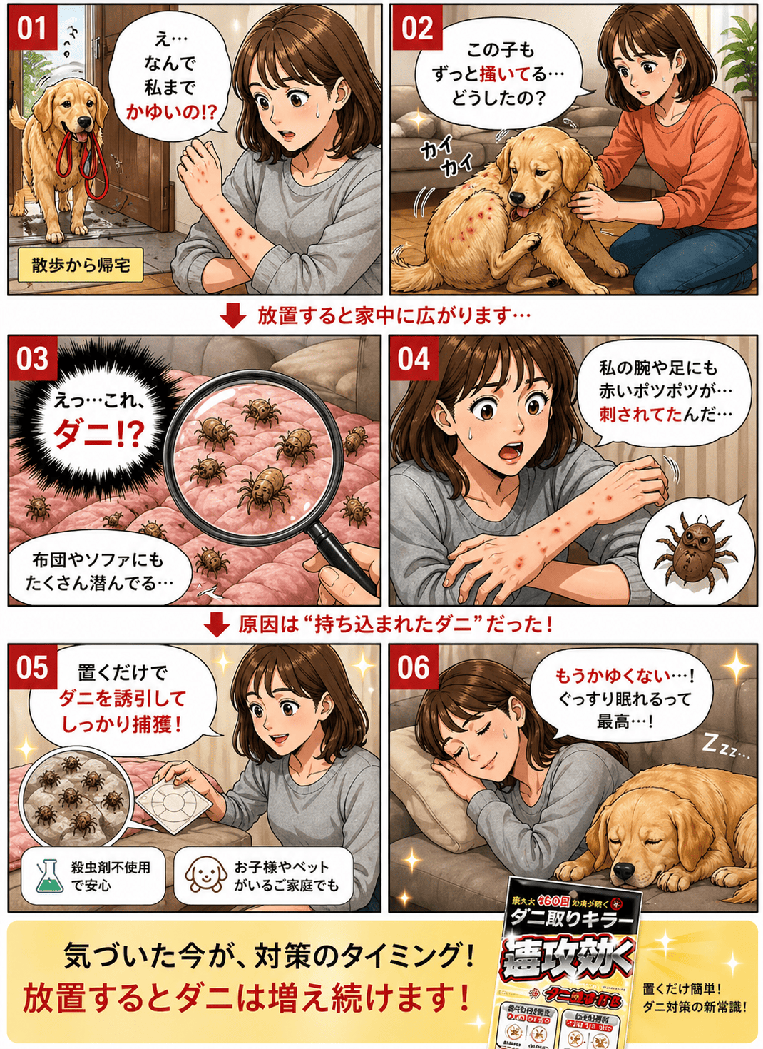 犬のかゆみの原因のダニがなくなってぐっすり眠れるようになった！