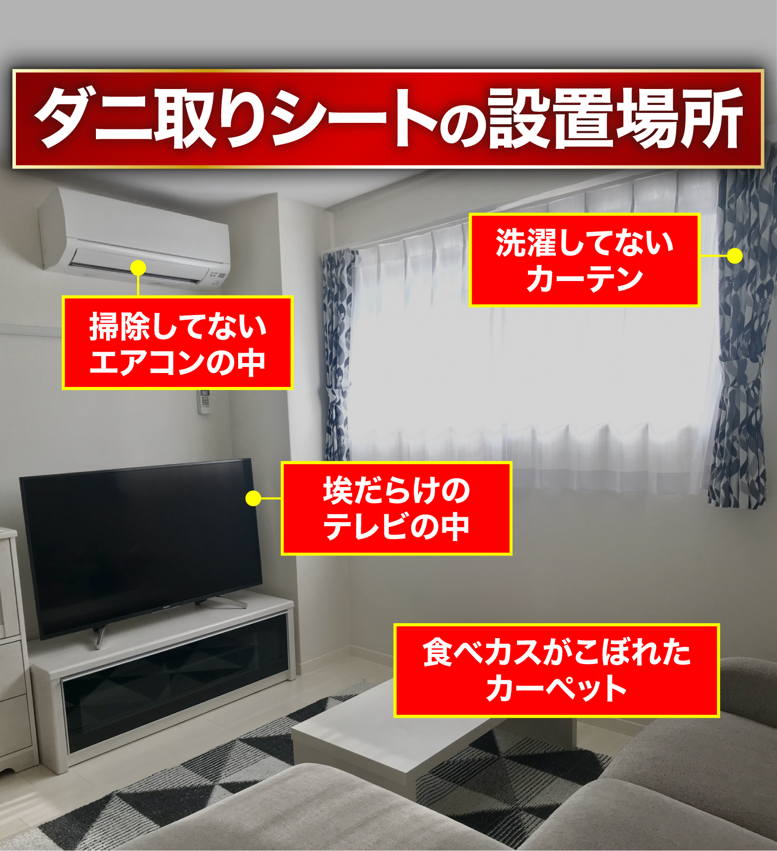 ダニ取りシートの設置場所