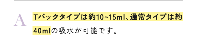 おりものシート約3~4枚分の吸水力があります