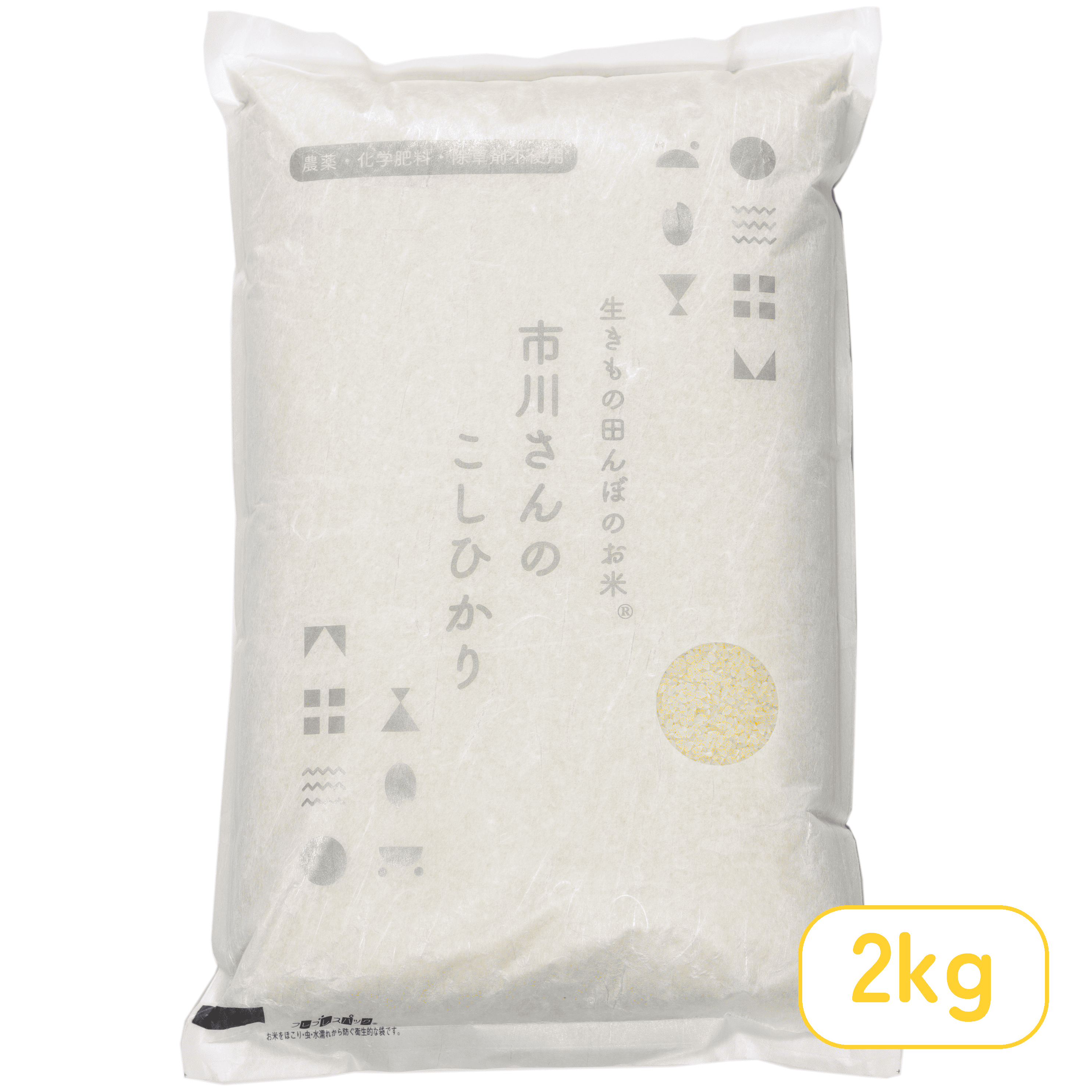 - 生きもの田んぼのお米 - 令和7年度産 市川さんのこしひかり　2kg 精米歩合: 白米