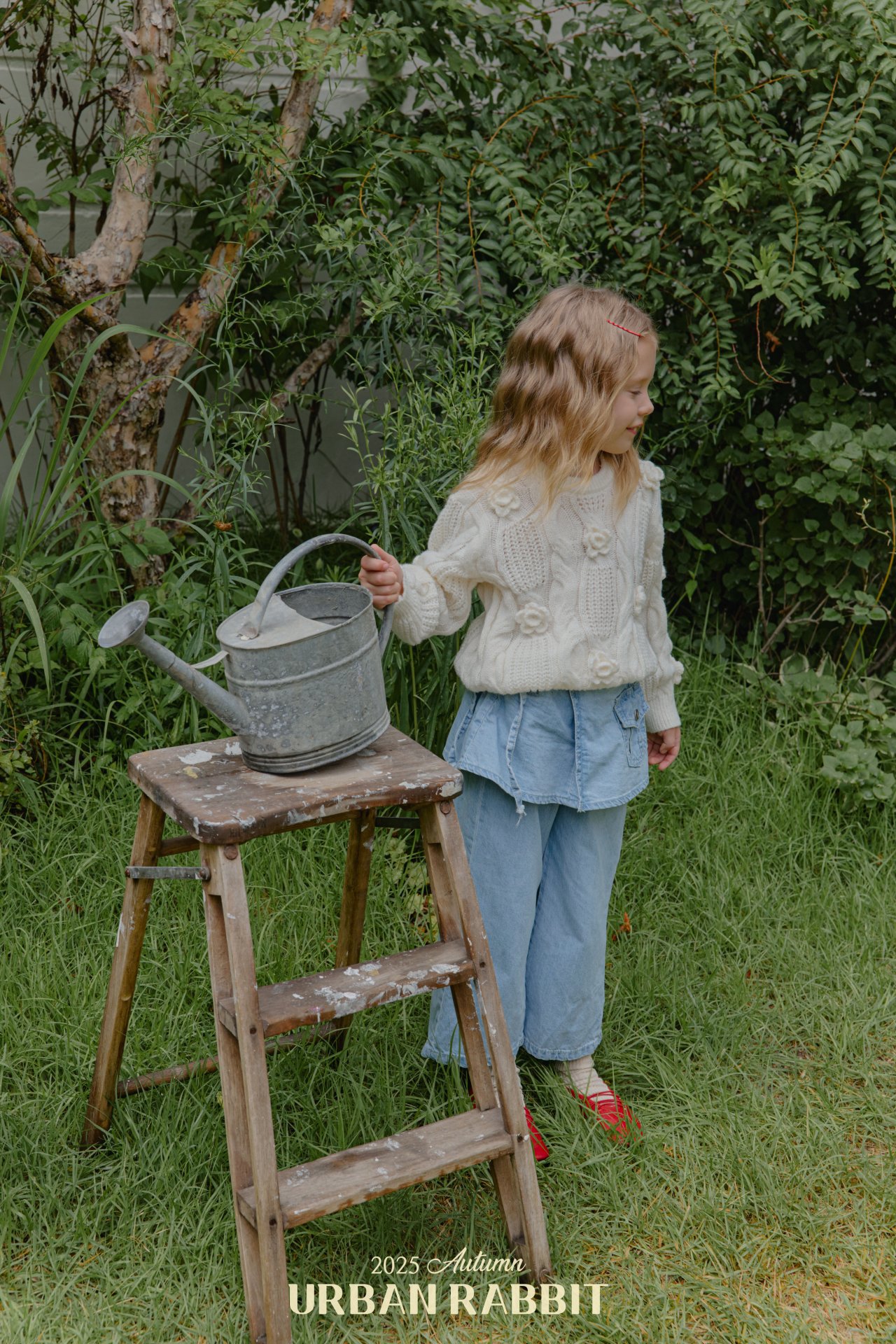 URBAN RABBIT ラウンドフラワーニット S: S