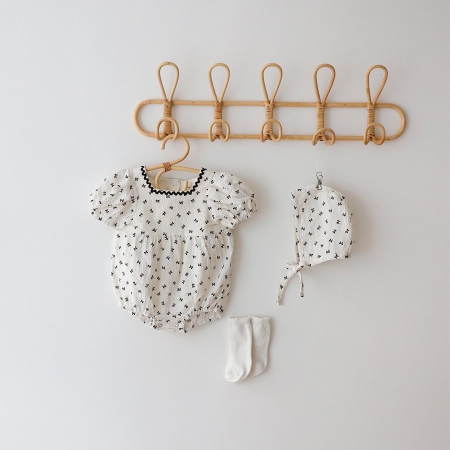 LEMONADE リボン柄 ふんわりワンピース