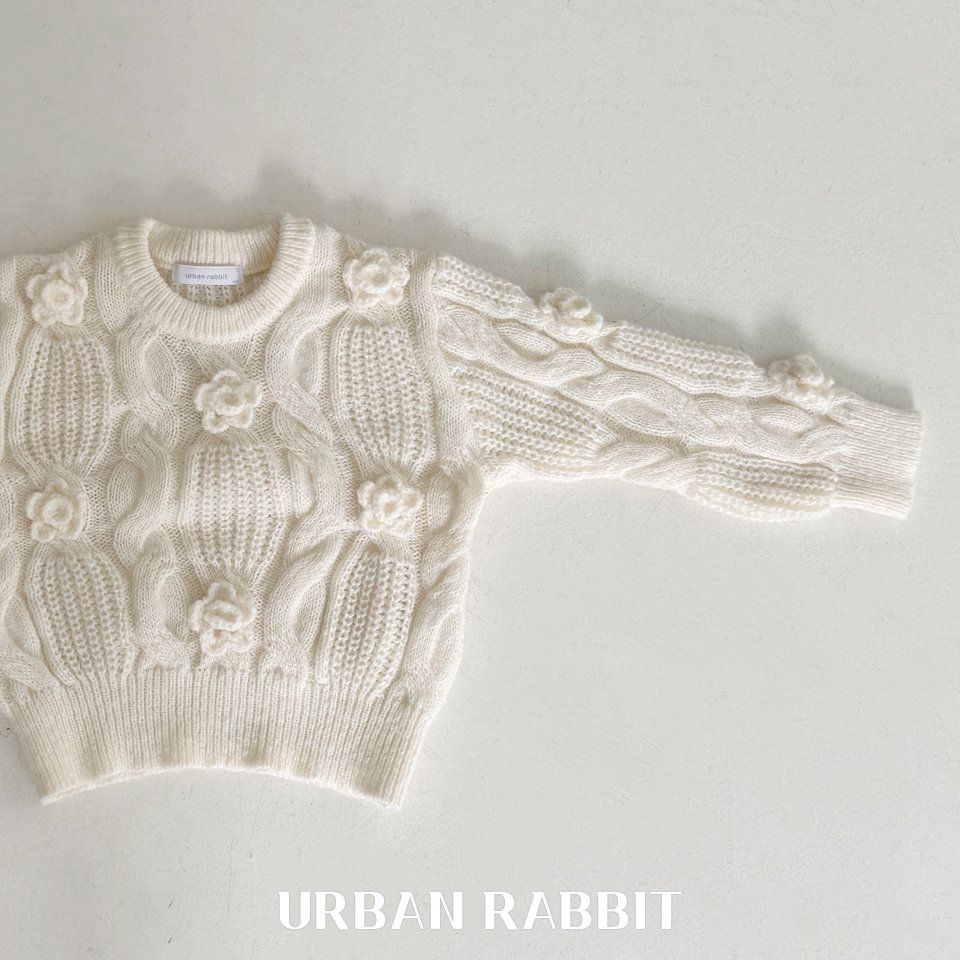 URBAN RABBIT ラウンドフラワーニット