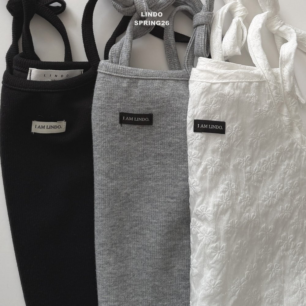 LINDO ロジ リボンストラップワンピース カラー: BLACK