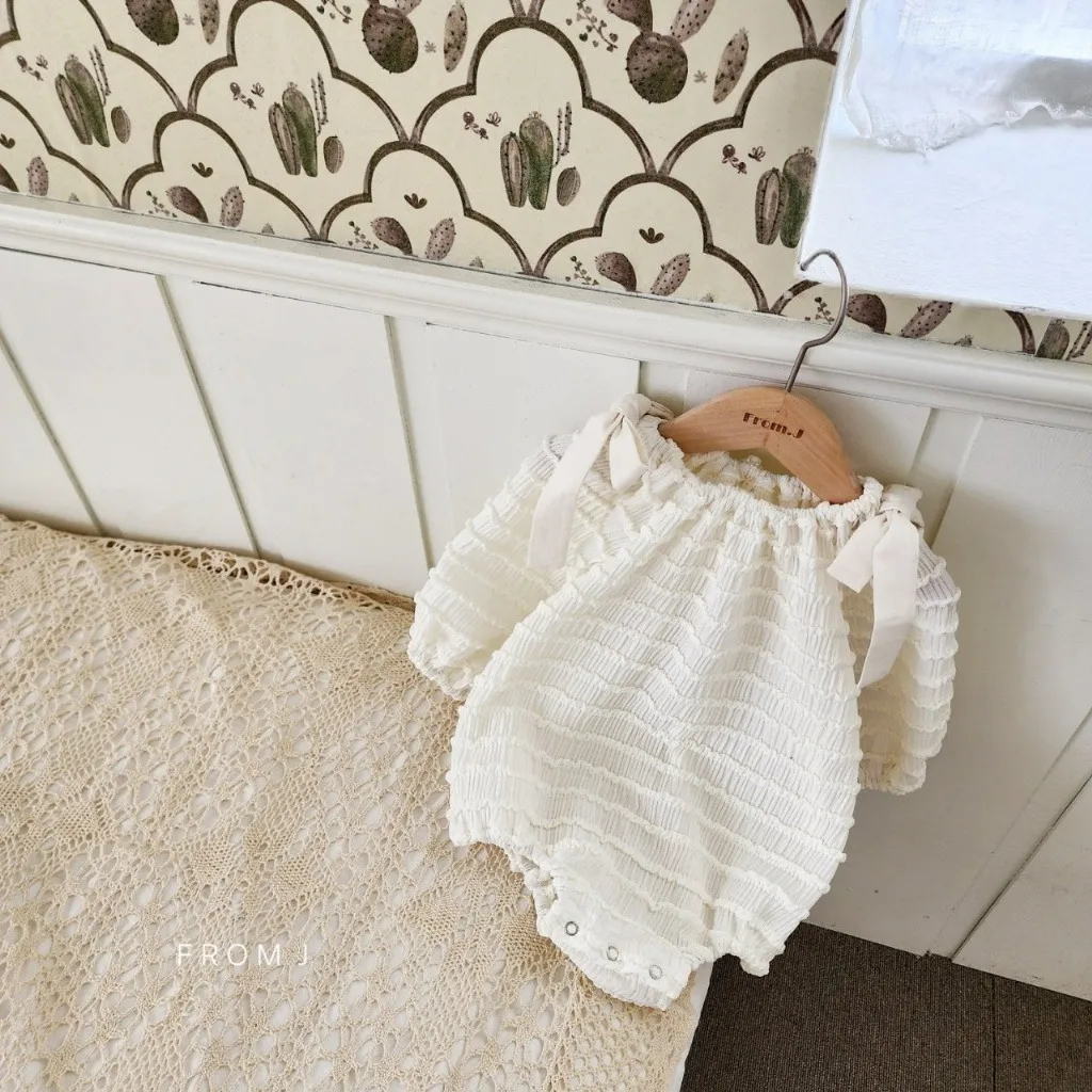 FROMJ フリルロンパース S: S, カラー: WHITE