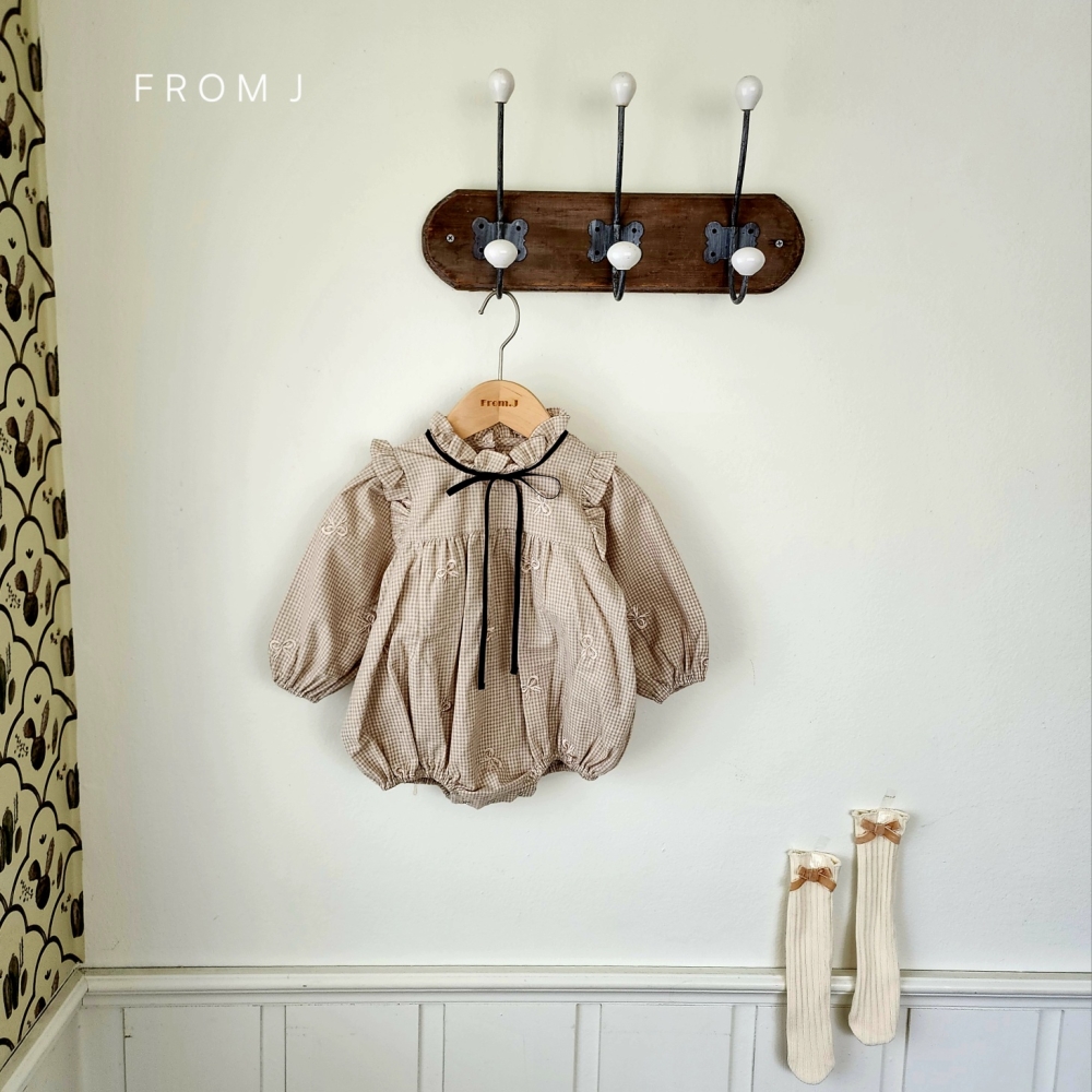 FROM.J ギンガム フリルロンパース S: S, カラー: CRM