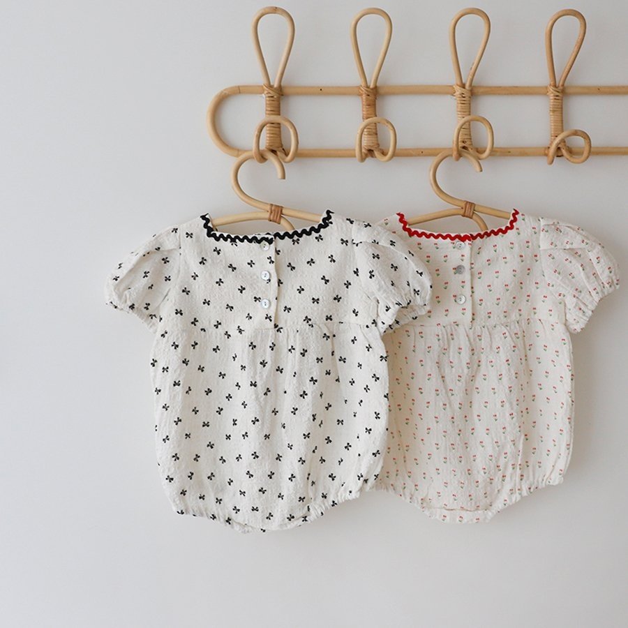 LEMONADE リボン柄 ふんわりワンピース