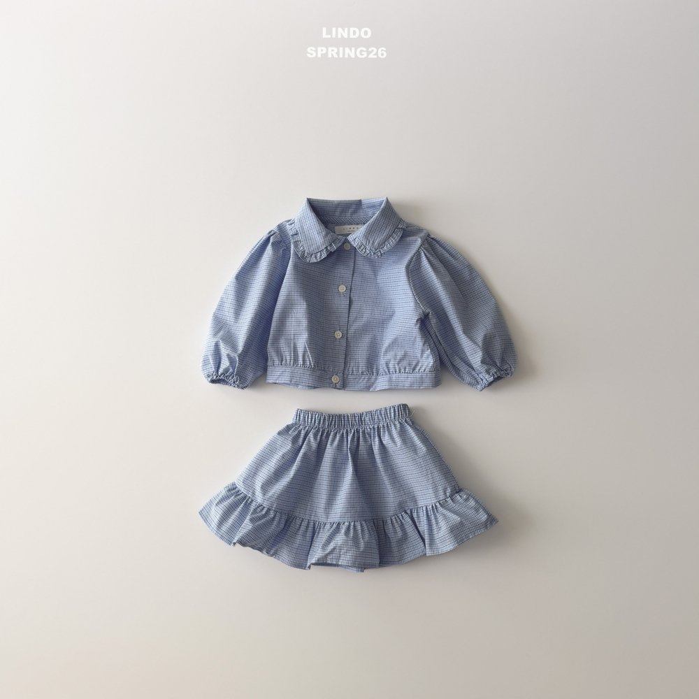 LINDO ガーデンチェックSET（ブルー）